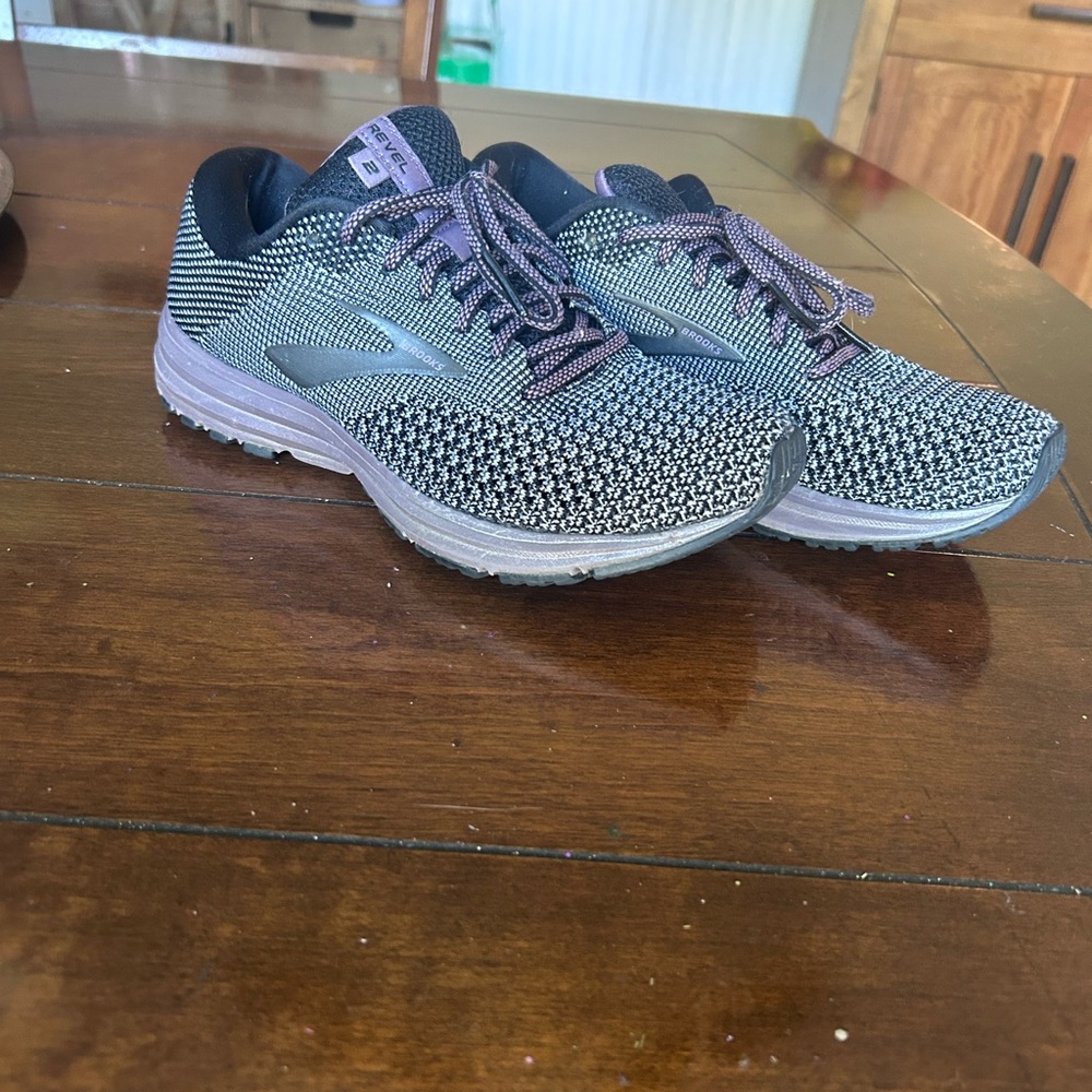 Brooks Women's Knit Running Shoes - Lavender and Black